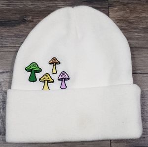 Neff Multicolored Shroom Fun Guys Beanie Mushrooms White Hat